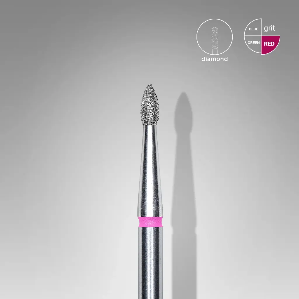 [61P 018’4] Knop spits diamant | Stalena (Roze: Dikte 1,8 mm Lengte 4 mm)